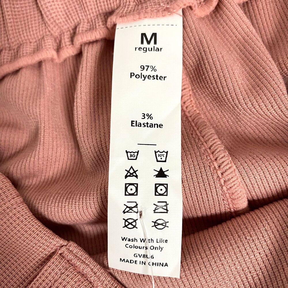 Halara Play It My Way Wide Leg Pants Womens Size Medium Pink Textured NWT - Picture 7 of 13